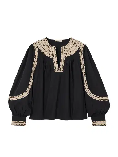 Ulla Johnson Laurenza Ricrac And Grosgrain-trimmed Cotton-poplin Blouse | Thumbnail 1 Ulla Johnson Laurenza Ricrac And Grosgrain-trimmed Cotton-poplin Blouse | Thumbnail 1