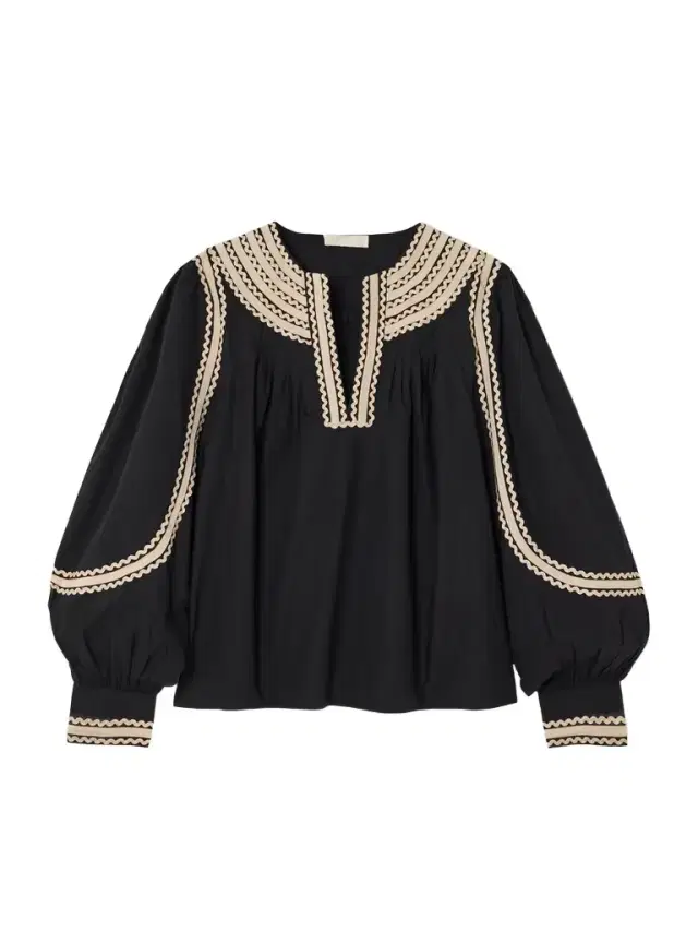 Laurenza Ricrac And Grosgrain-trimmed Cotton-poplin Blouse