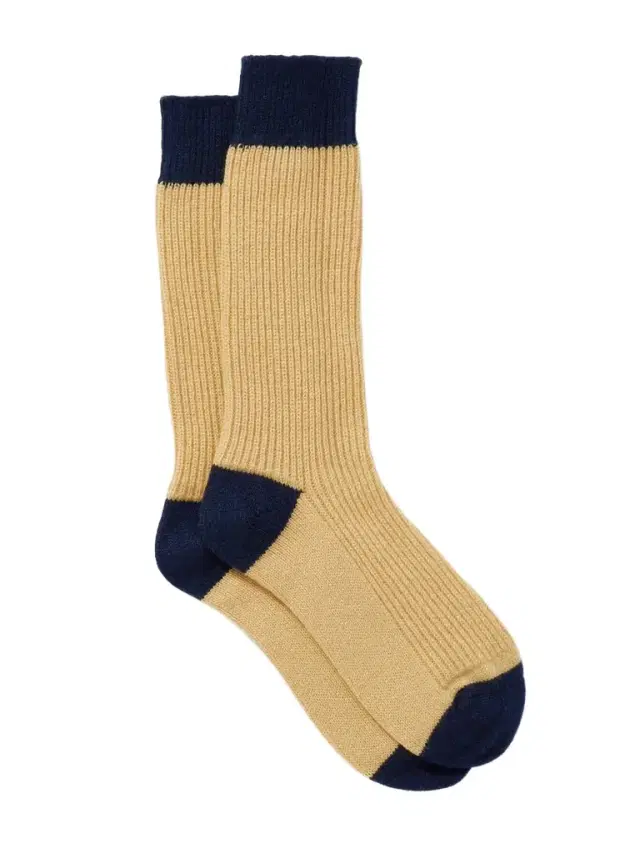 Two-tone Ribbed Cashmere Socks