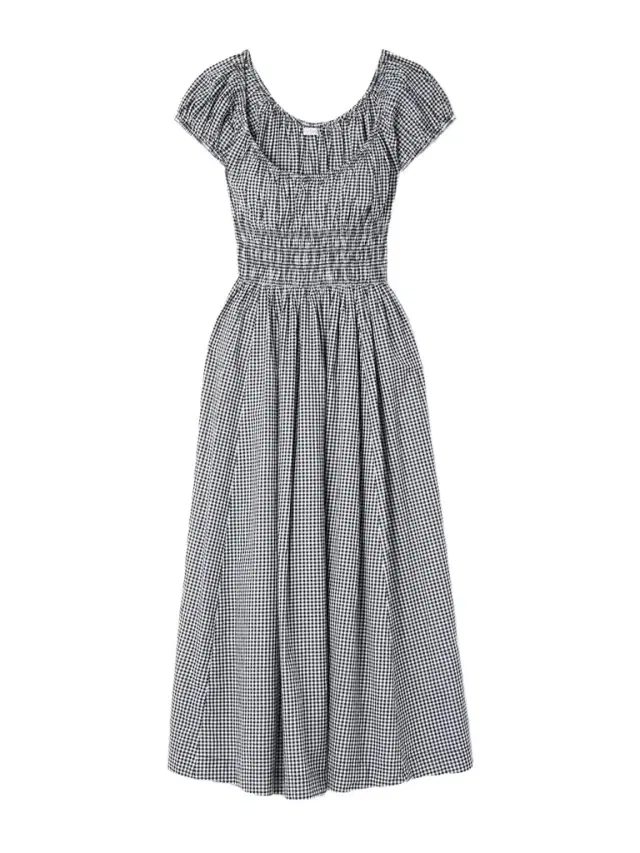 Quinley Shirred Organic Cotton Midi Dress