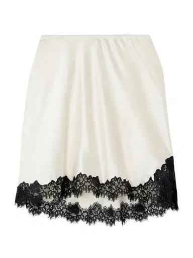 DÔEN Giulietta Lace-trimmed Silk-charmeuse Mini Skirt | Thumbnail 1