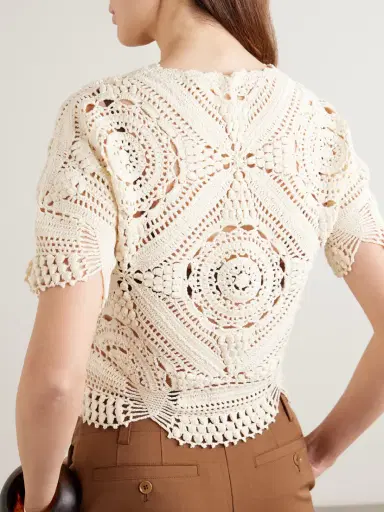 Ulla Johnson Maddalena Scalloped Crocheted Cotton Blouse | Thumbnail 3 Ulla Johnson Maddalena Scalloped Crocheted Cotton Blouse | Thumbnail 3