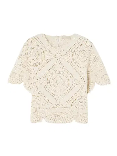 Ulla Johnson Maddalena Scalloped Crocheted Cotton Blouse | Thumbnail 1 Ulla Johnson Maddalena Scalloped Crocheted Cotton Blouse | Thumbnail 1