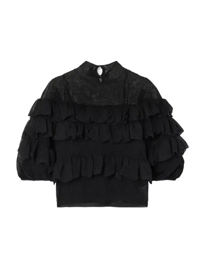 Corinna Ruffled Tiered Point D'esprit And Chantilly Lace Blouse