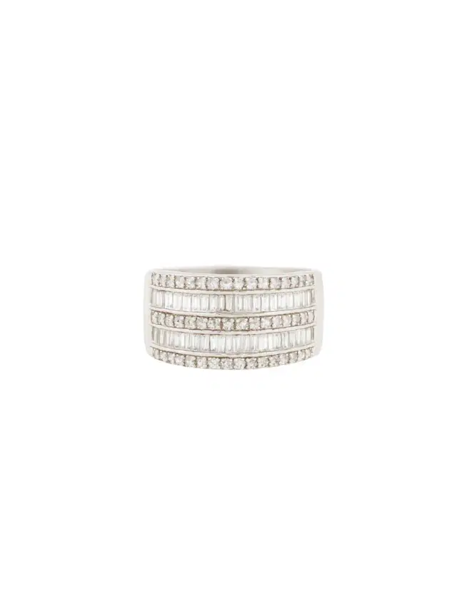 Wish Fine Jewelry 1.00ct Diamond 14K Gold Multi Row Ring