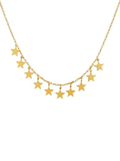 Wish Fine Jewelry 14K Gold Multi Star Station Chain Necklace | Thumbnail 1 Wish Fine Jewelry 14K Gold Multi Star Station Chain Necklace | Thumbnail 1