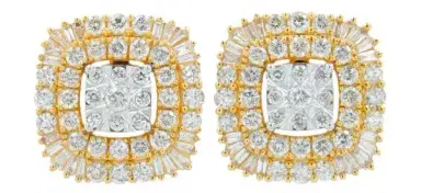 Wish Fine Jewelry 2.00ct Diamond 14K Gold Cluster Stud Earrings | Thumbnail 1