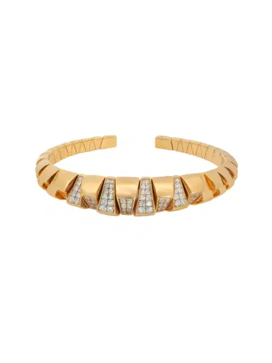 Wish Fine Jewelry Diamond 18K Gold Cuff Design Bangle Bracelet | Thumbnail 1 Wish Fine Jewelry Diamond 18K Gold Cuff Design Bangle Bracelet | Thumbnail 1