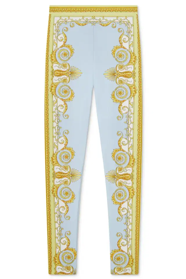 Versace Printed Legging - Pale Yellow Blue
