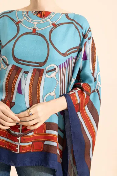 RANI ARABELLA Printed Poncho | Thumbnail 3