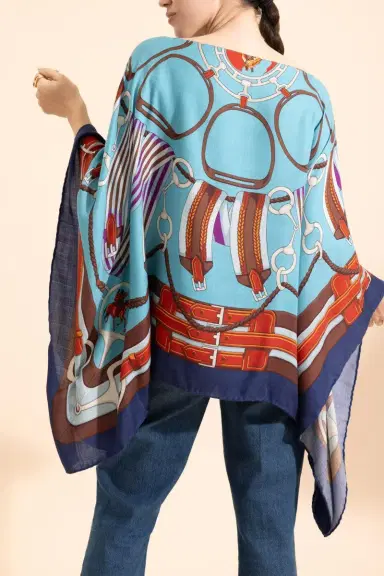 RANI ARABELLA Printed Poncho | Thumbnail 4