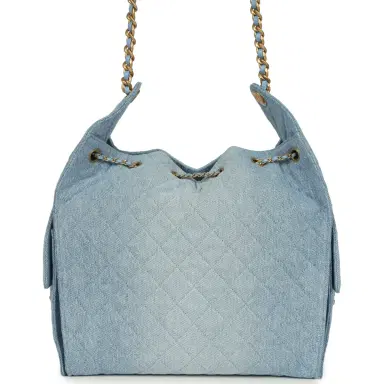 Chanel Chanel Medium 25 Hobo Bag Light Blue Washed Denim Antique Gold Hardware | Thumbnail 5 Chanel Chanel Medium 25 Hobo Bag Light Blue Washed Denim Antique Gold Hardware | Thumbnail 5