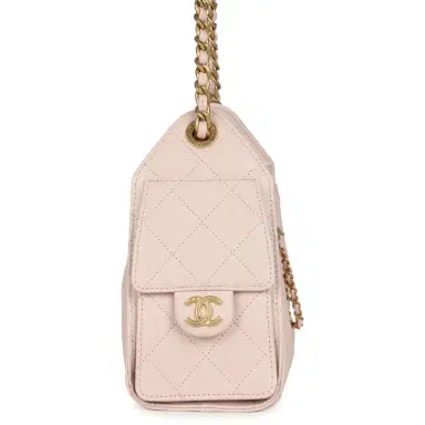 Chanel Chanel Mini 25 Hobo Bag Light Pink Caviar Antique Gold Hardware | Thumbnail 4