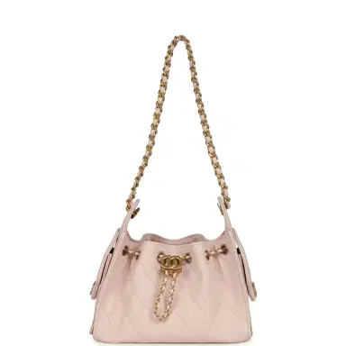 Chanel Chanel Mini 25 Hobo Bag Light Pink Caviar Antique Gold Hardware | Thumbnail 6