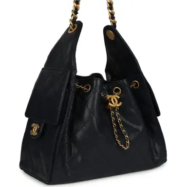 Chanel Chanel Small 25 Hobo Bag Dark Navy Caviar Antique Gold Hardware | Thumbnail 2 Chanel Chanel Small 25 Hobo Bag Dark Navy Caviar Antique Gold Hardware | Thumbnail 2