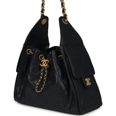 Chanel Chanel Small 25 Hobo Bag Dark Navy Caviar Antique Gold Hardware | Thumbnail 3 Chanel Chanel Small 25 Hobo Bag Dark Navy Caviar Antique Gold Hardware | Thumbnail 3