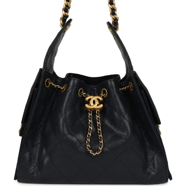 Chanel Chanel Small 25 Hobo Bag Dark Navy Caviar Antique Gold Hardware