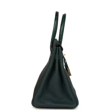HERMÈS Hermes Birkin 30 Vert Cypress Togo and Matte Alligator Touch Gold Hardware | Thumbnail 4 HERMÈS Hermes Birkin 30 Vert Cypress Togo and Matte Alligator Touch Gold Hardware | Thumbnail 4