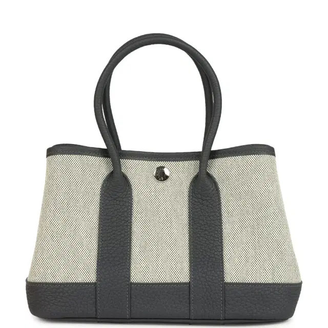 Hermes Garden Party Neo 23 Ardoise-Ecru Toile H Canvas and Ardoise Negonda Palladium Hardware