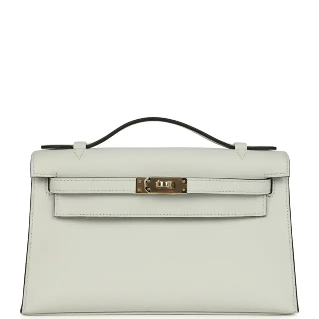Hermes Kelly Pochette Gris Platine Swift Permabrass Hardware Hermes Kelly Pochette Gris Platine Swift Permabrass Hardware