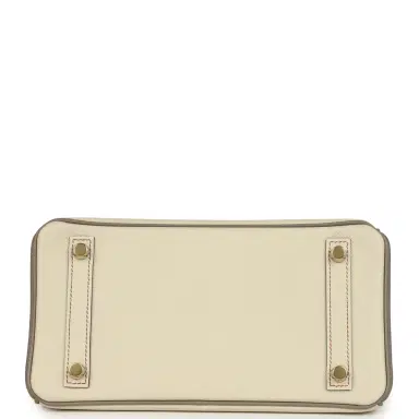 HERMÈS Hermes Special Order (HSS) Birkin 25 Craie and Gris Asphalte Epsom Brushed Palladium Hardware | Thumbnail 6 HERMÈS Hermes Special Order (HSS) Birkin 25 Craie and Gris Asphalte Epsom Brushed Palladium Hardware | Thumbnail 6
