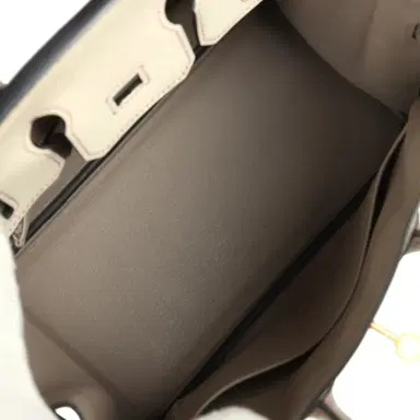 HERMÈS Hermes Special Order (HSS) Birkin 25 Craie and Gris Asphalte Epsom Brushed Palladium Hardware | Thumbnail 8 HERMÈS Hermes Special Order (HSS) Birkin 25 Craie and Gris Asphalte Epsom Brushed Palladium Hardware | Thumbnail 8