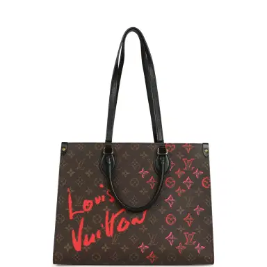 Louis Vuitton Louis Vuitton On The Go Fall In Love MM Tote Black, Red, Brown Monogram Gold Hardware | Thumbnail 7 Louis Vuitton Louis Vuitton On The Go Fall In Love MM Tote Black, Red, Brown Monogram Gold Hardware | Thumbnail 7