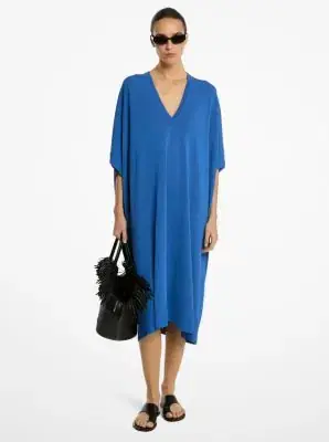 Michael Kors Collection Stretch Viscose V-Neck Caftan in | Thumbnail 2