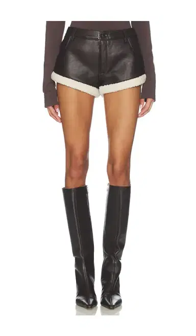 Understated Leather Faux Shearling Leather Short | Thumbnail 1 Understated Leather Faux Shearling Leather Short | Thumbnail 1