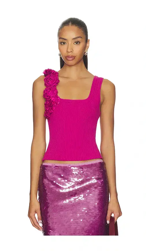 Emmy Flower Knit Tank Top