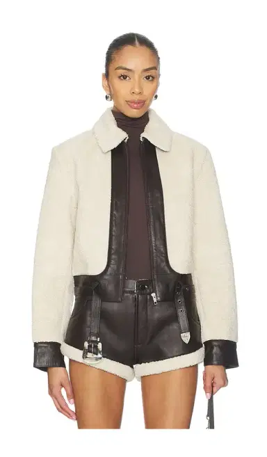 Understated Leather Faux Shearling Leather Jacket | Thumbnail 2