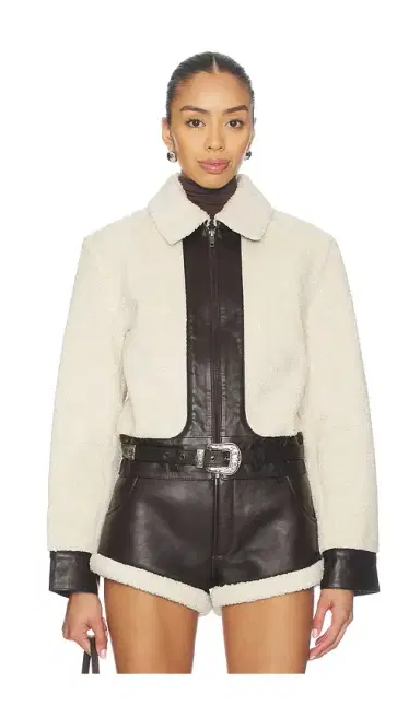 Understated Leather Faux Shearling Leather Jacket | Thumbnail 1
