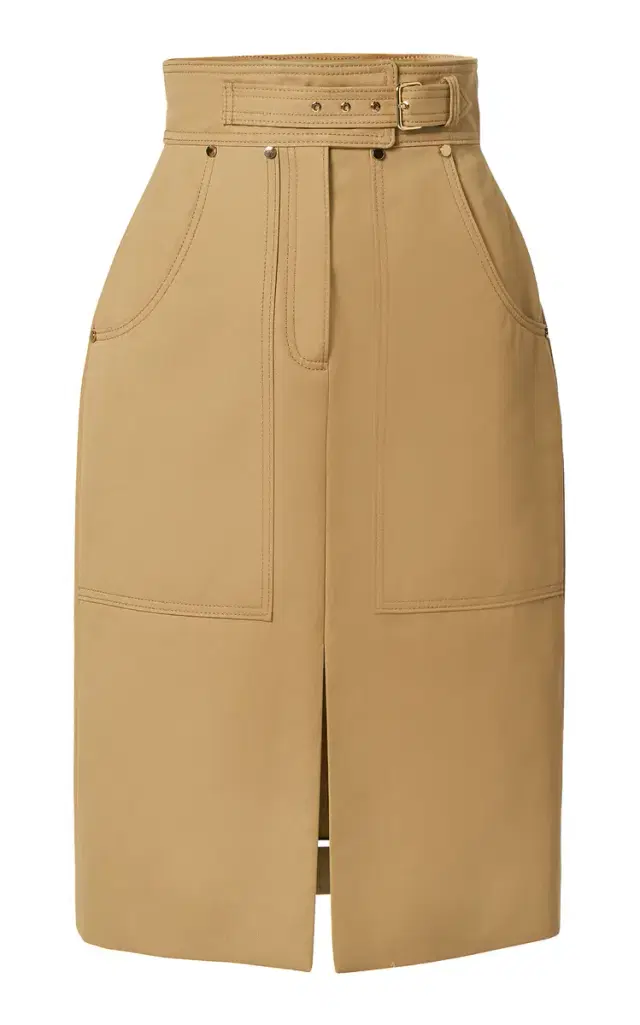 Cotton Midi Pencil Skirt