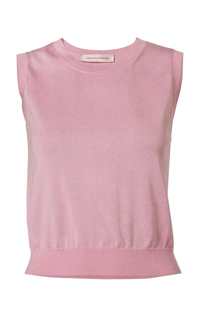 Carolina Herrera Silk-Cotton Knit Top