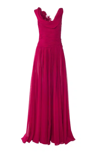 Carolina Herrera Draped Silk-Chiffon Gown | Thumbnail 5 Carolina Herrera Draped Silk-Chiffon Gown | Thumbnail 5