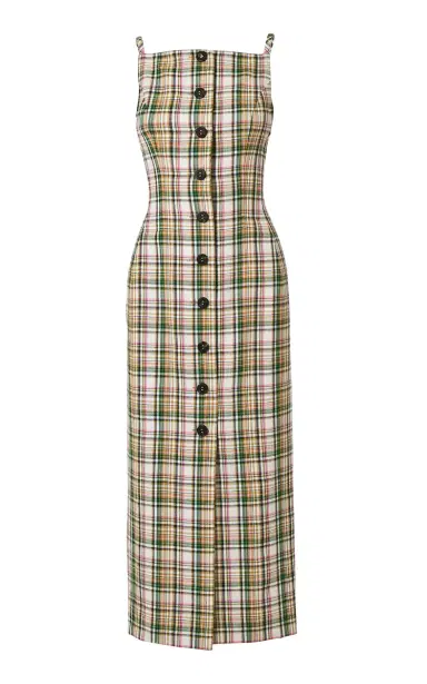 Carolina Herrera Check Plaid Tailoring Midi Pencil Dress | Thumbnail 1