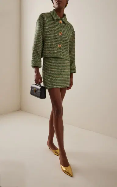Carolina Herrera Cropped Cotton-Blend Tweed Jacket | Thumbnail 3