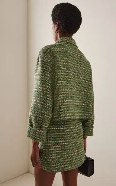 Carolina Herrera Cropped Cotton-Blend Tweed Jacket | Thumbnail 4