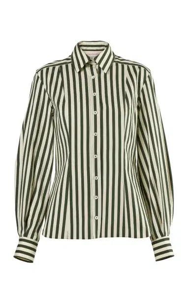 Carolina Herrera Cotton-Blend Stripe Button-Down Shirt | Thumbnail 1