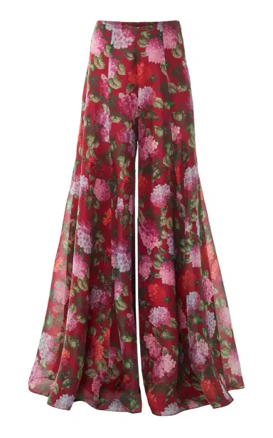 Carolina Herrera High-Rise Hydrangea-Printed Crepe Wide-Leg Pants | Thumbnail 1