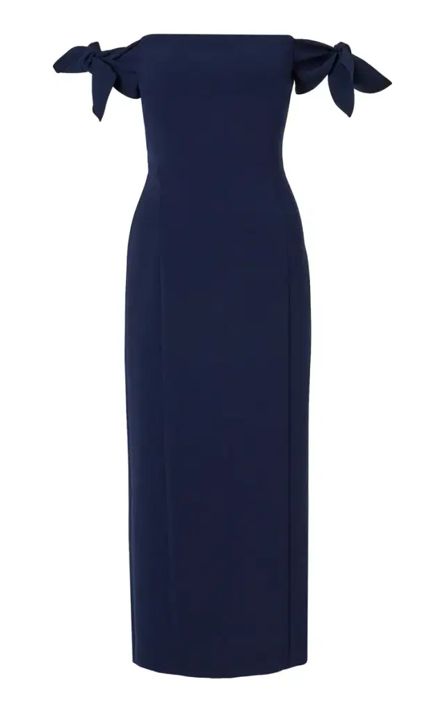 Carolina Herrera Off-The-Shoulder Crepe Midi Dress