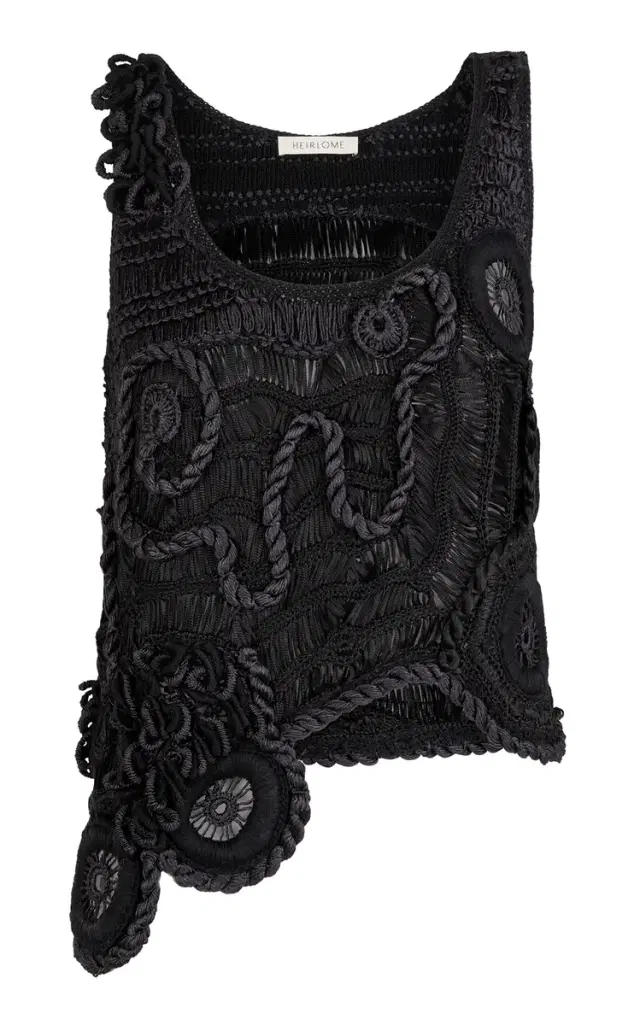 Heirlome India Freeform Crochet Silk-Cotton Top