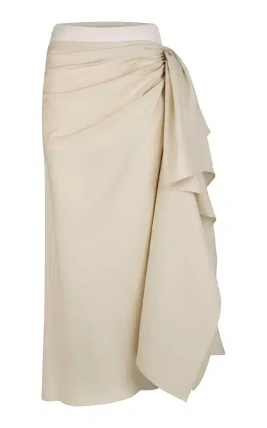 Heirlome Liliana Ruched Draped Silk Maxi Skirt | Thumbnail 12