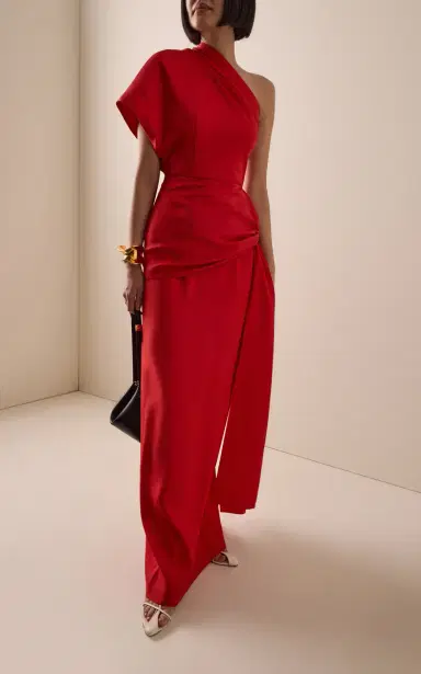 Heirlome Helena One-Shoulder Layered Silk Maxi Dress | Thumbnail 2