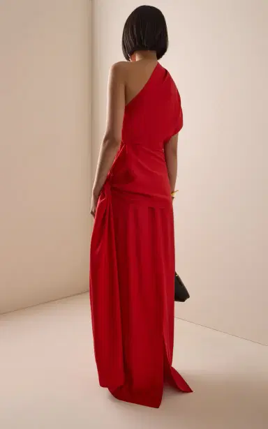 Heirlome Helena One-Shoulder Layered Silk Maxi Dress | Thumbnail 4