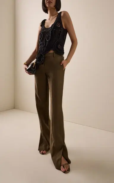 Heirlome Petula Mid-Rise Straight-Leg Silk Trouser | Thumbnail 2