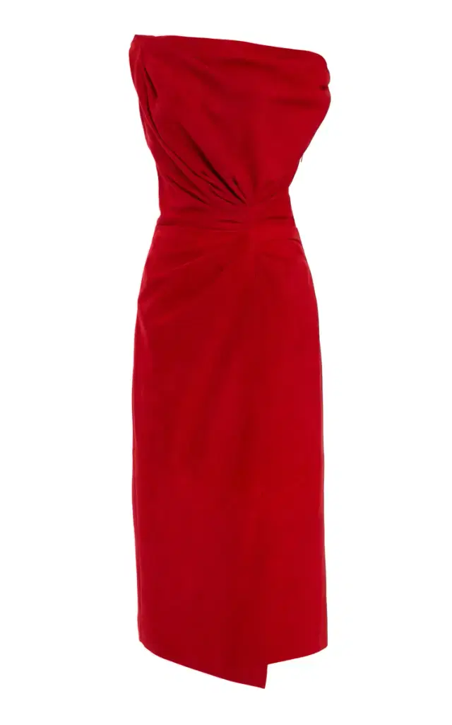 Proenza Schouler Kaelin Asymmetric Suede Midi Dress