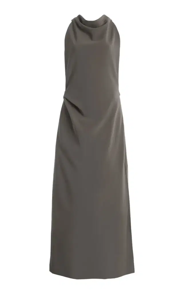 Selena Halter Crepe Maxi Dress