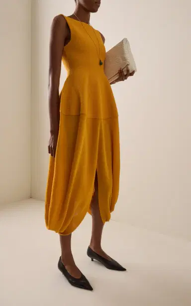 Proenza Schouler Sukki Draped Midi Dress | Thumbnail 3 Proenza Schouler Sukki Draped Midi Dress | Thumbnail 3