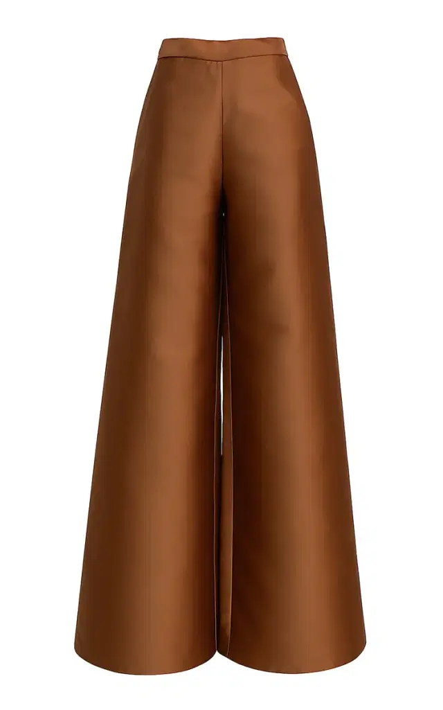 Mid-Rise Wide-Leg Mikado Pants